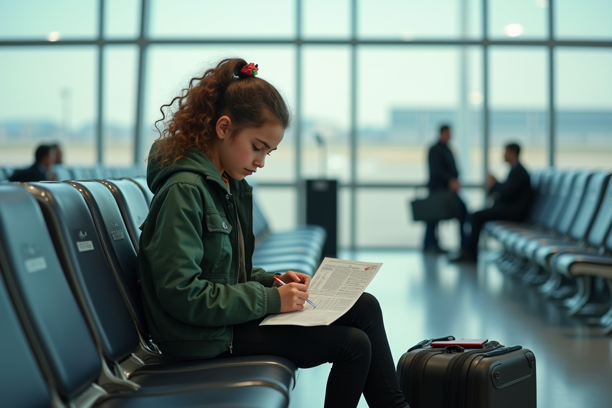 Fille de 16 ans prépare un formulaire à l